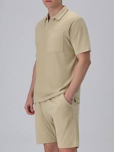 Ensemble homme en coton de haute qualité, logo personnalisé, short respirant, ensemble décontracté t-shirt à manches courtes et short, ensemble 2 pièces pour homme - Product Image 4