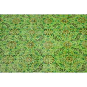 Tapis Turc Vintage Moderne 3.7 X 6.4ft Vert Marron Patchwork Design Classique Grande Surface Rectangle Laine Matériel Latex Tapis de Chambre - Product Image 5