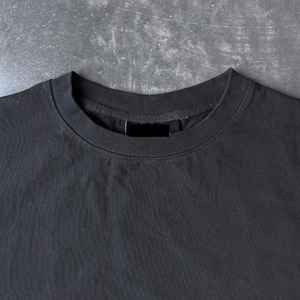 Camiseta recortada de 100% algodón de alta calidad con logotipo personalizado, camisetas de lavado sucio Unisex de gran tamaño con estampado Vintage para hombre - Product Image 3