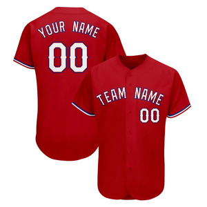 Nouveauté maillot d'équipe vierge maillot de Baseball 100% maillot en Polyester broderie unie Logo maillot de Baseball maillot entièrement sublimé - Product Image 3