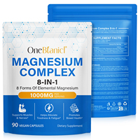 Capsules de complexe de magnésium OneBtanicl 8-en-1 à absorption élevée 1000 mg pour le sommeil, la relaxation, l'énergie, le soutien musculaire et digestif