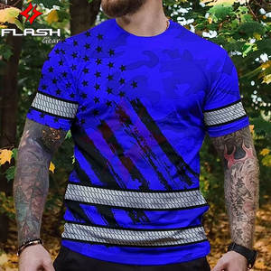 FLASH GEAR ANSI Class 1 EN ISO 20471 Class 1 Waterproof O-Collar Crop Top Camouflage Sublimation Print Safety T-<b>Shirt</b> Reflective - Product Image 2