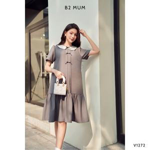 ชุดคลุมท้องยาวถึงเข่าเดรสคุณแม่เวียดนามนุ่มสบายดูดซับเหงื่อป้องกันการหดตัว - Product Image 5