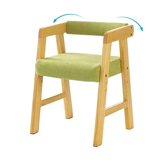 डेकेयर प्रीस्कूल बच्चों के कमरे के बच्चों के फर्नीचर के लिए ठोस लकड़ी की कुर्सी आरामदायक स्पंज सीट