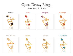 Incroyable fantastique anneau de créateur en sucre bleu ciel, plaqué or, réglable, fait à la main, bague ouverte, ensemble de bagues pour elle - Product Image 3