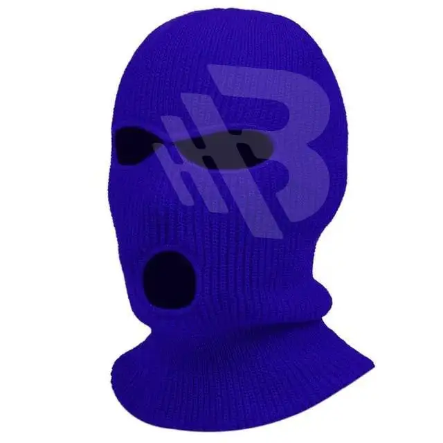 custom logo knitted balaclava wind proof winter beanie cap Full Face mask Cover one hole distressed balaclava ski mask