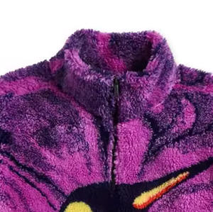 Vestes d'hiver en polaire chaude pour hommes avec col montant et fermeture éclair complète de couleur unie et décoration de grandes poches Veste d'hiver - Product Image 5