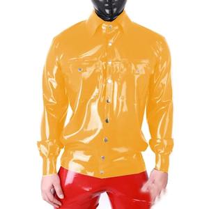 เสื้อเชิ้ตหนัง PU ผู้ชายยอดนิยม ขายส่ง เสื้อหนังแท้ ระบายอากาศ น้ำหนักเบา แขนยาว ดีไซน์ทันสมัย - Product Image 3