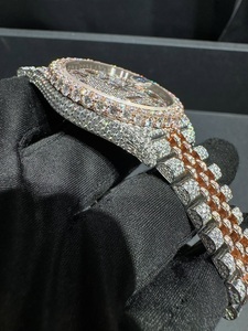 Reloj de cuarzo unisex de lujo VVS Moissanite Diamond Two Tone Rose White Premium Quality Iced Mechanical Sport Business Inoxidable - Product Image 6