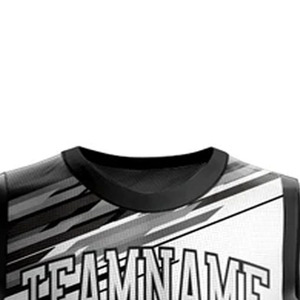 Conjunto de ropa deportiva transpirable de secado rápido de uniforme de baloncesto de diseño único Blanco/negro - Product Image 5