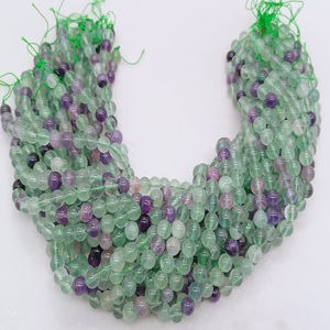 8 mm Fluorite Gemstone Bracelet Multi-Color Semi-Precious Stone Loose Beads Strands with Carved Pattern <b>Natural</b> <b>Crystal</b> Craft - Product Image 6