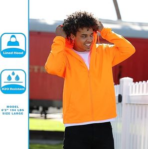 Offre spéciale, coupe-vent en nylon à capuche et fermeture éclair personnalisés, coupe-vent coupe-vent de randonnée extérieure réactive pour hommes - Product Image 2