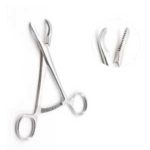 Pinzas Quirúrgicas Manuales Allis de Acero Inoxidable con Mango de Anillo para Sujetar Tejidos en Cirugía General - Product Image 2