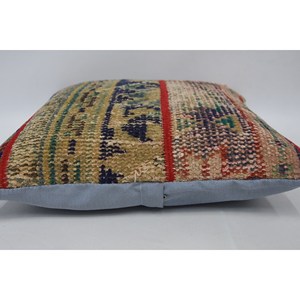 Coussin en laine de Bohème multicolore de 18x18 pouces Coussin décoratif à motif vintage Portable pour la literie Utilisation au sol Anneau tissé carré - Product Image 5