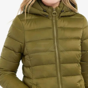 Vestes d'hiver matelassées pour femmes grandes tailles, très vendues, de haute qualité, respirantes, écologiques, col montant, en polyester et nylon tricoté - Product Image 4