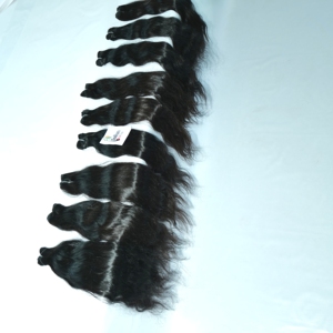Natural Best Quality Cheap Indian Temple Human Hair Bundles Wavy Cuticle Aligned Remy Vendor's Black Unprocessed Virgin For Sale - Product Image 5
