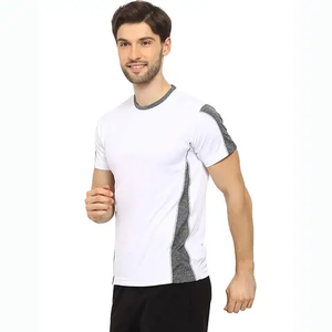 T-shirt en coton de couleur personnalisée de haute qualité pour hommes, col rond et design extensible - Product Image 4
