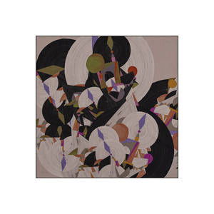 Geometric Patterned 90x90 Double-Sided <b>Silk</b> Twill <b>Scarf</b> by Bosphorus - Product Image 2