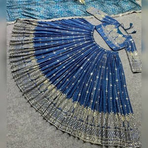 Broderie à la mode séquence lourde travail nouvelle Collection Look à la mode Georgette filles indiennes portent des prix bas Lehenga Choli - Product Image 3
