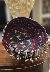 Barrette à cheveux traditionnelle afghane, broderie florale faite à la main, accessoires de cheveux ethniques vintage en tissu, vente en gros - Product Image 2