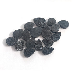 ที่มีคุณภาพสูง17ชิ้นสีดำดรูซี่ลูกแพร์ Cabochon 18x12mm-22x16mm 186.1 CTS สีฟ้าธรรมชาติอัญมณีสอบเทียบหลวมเรา $148" - Product Image 5