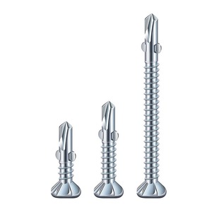 Tornillo Autoperforante de Cabeza Plana CSK Phillips con Alas, de Acero de 4.5mm, Grado 4.8, 8.8, 10.9, 12.9, con Recubrimiento de Zinc Azul, DIN7504 - Product Image 1