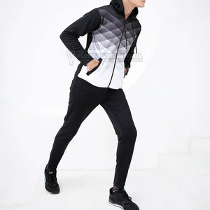 Men Tracksuit Set <b>Lightweight</b> Soft Cotton Polyester Zipper <b>Hoodie</b> and Joggers Trendy Men Tracksuit Set - Product Image 1