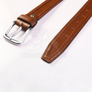 Ceinture en cuir à une seule couleur, accessoire de mode tendance, ceinture en cuir à une seule couleur élégante - Product Image 2