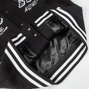 OEM en blanco logotipo personalizado mangas de cuero bordado Varsity chaqueta de los hombres de béisbol chaqueta de los hombres con su propio logotipo - Product Image 5