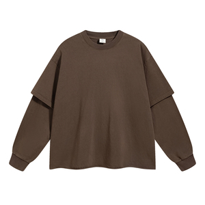 Streetwear personnalisé double couche T-Shirt à manches courtes DTG impression Logo Vintage lavé à l'acide hommes 100% coton tricoté écologique - Product Image 5