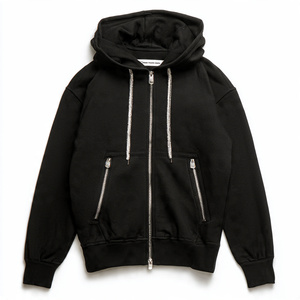 Acid <b>wash</b> style design pattern Dual Zip-opener Hoodie Sweatshirt <b>Men</b> Fleece Oversized Drop Shoulder Winter Casual Hoodie Jumper - Product Image 3