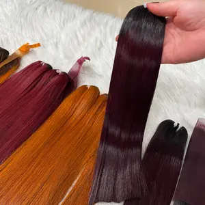 Ombre Red Wine Bone capelli vietnamiti lisci sud-est asiatico 100% capelli asiatici grezzi