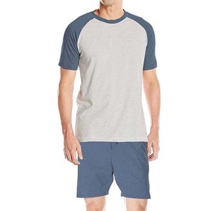 Camisetas de fitness delgadas de dos colores y conjuntos cortos Ropa de hombre Tallas grandes Algodón Transpirable High Street 2PCs Hombres Twin Set - Product Image 2