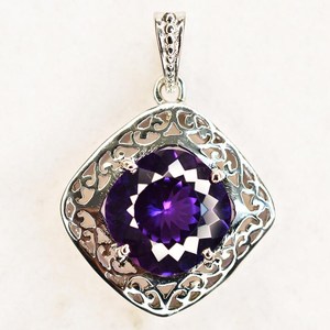 30.10 Ct Certified Natural Purple Tanzanite Pendant Square <b>Cushion</b> Cut Gemstone Vintage Jewelry Gift - Product Image 5