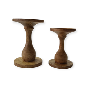 Artesanías de madera de mango natural, soporte de vela en forma de Pilar decorativo para el hogar y farol, acabados de Color personalizados para Navidad - Product Image 1