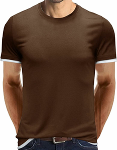 Camisetas de alta calidad para hombres con ribete de contraste Hecho en Pakistán Camiseta cómoda de algodón orgánico Transpirable - Product Image 5