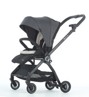 Poussette Haute pour Bébé 2 en 1 Pliable avec Nacelle et Grandes Roues Antichoc pour Nouveau-né
