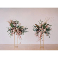 Décoration de mariage, centre de table, socle en métal, support à fleurs en métal pour arrangement de décoration florale, support à fleurs en métal