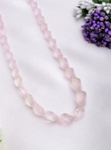 Cuentas de Cuarzo Rosa Natural con Forma de Espiral para la Elaboración de Joyería Fina - Product Image 2