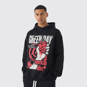 Streetwear Heavyweight 500gsm personalizado desgastado apliques bordado parche doble capa Unisex Boxy Fit Cropped Hoodie hombres - Product Image 1