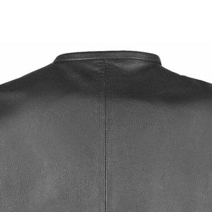 Chaleco de cuero negro para hombre con estilo clásico de talla grande sin mangas de invierno con forro de poliéster chalecos calefactables de alta calidad para motocicleta - Product Image 6