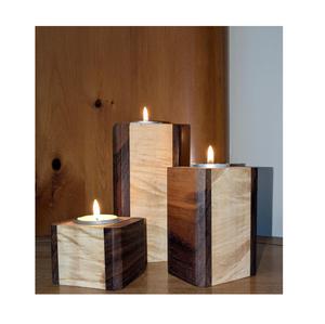 Elegant Wooden Tealight Holder Created with Fine Craftsmanship to Deliver Cozy Lighting and Beautiful Wood Appeal - Product Image 2