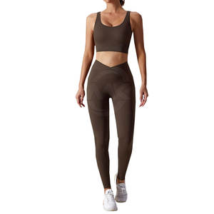 Vente directe d'usine ensemble de yoga pour femmes vêtements de fitness et d'entraînement ensemble de yoga pour femmes ensemble de yoga pour femmes taille haute - Product Image 1