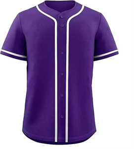 Maillots de baseball personnalisés de haute qualité Chemises décontractées pour hommes à boutons Manches courtes Respirantes Antibactériennes Vêtements de sport Sports d'équipe - Product Image 5