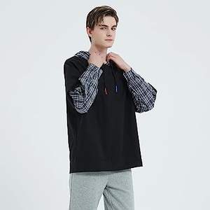 En's uuversiogo versiversized oooodie OP ends rends shion ashion oodyes Men's Color Lock ullover Eck -eck cuello ooded shirt weatshirt atatchwork - Product Image 3