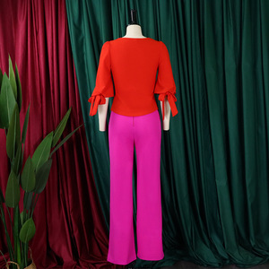 Nouvelles Combinaisons Tendance pour Femmes Grandes Tailles, Ensembles Une Pièce Haut et Bas Couleur Unie Africaine, Robe d'Été, Vente en Gros, Logo Personnalisé 2026 - Product Image 4