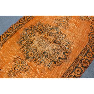 Tapis turc décoratif 3,7x6,4 pieds, tapis persan vintage orange - Product Image 5