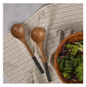 CUILLER DE CUISSON EN BOIS ACACIA CUILLÈRE À FENTE Lot de 2 CUILLÈRE À SALADE EN BOIS SET DE 2 KETCHENWAR UNIQUE FAIT À LA MAIN - Product Image 1