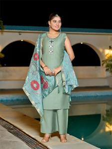 Conjunto de Kurta y Palazzo de Verano a la Moda para Oficina, Fiestas, Bodas, Festivales y Eventos Tradicionales de Secado Rápido - Product Image 6