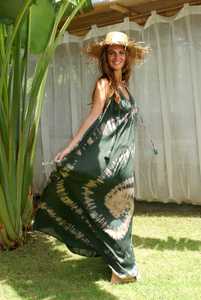 Vestido Maxi de Rayón Tie-Dye Multicolor de Nuevo Diseño, Sin Mangas, Tallas Grandes, Elegante, Ecológico, Corte en A, con Patrones Tejidos Naturales - Product Image 4